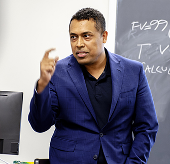 Professor Karim lecturing