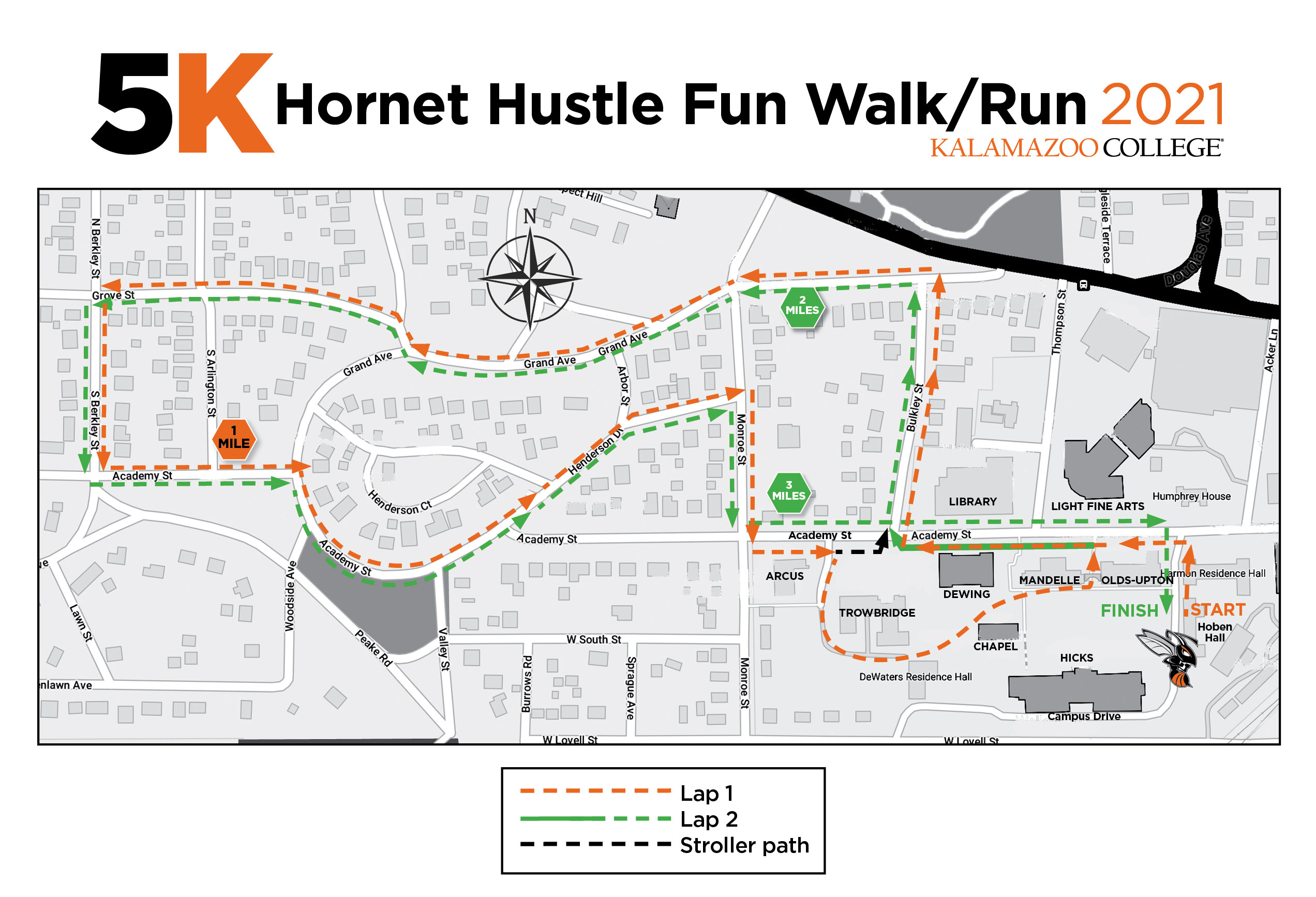 Map Your Own 5k Hornet Hustle Fun Run/Walk – On Your Own! – Alumni Engagement | Kalamazoo  College