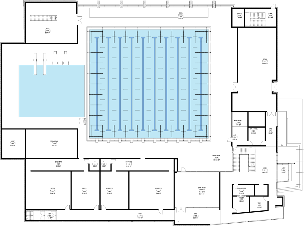 Conceptual floor plan of the first floor.