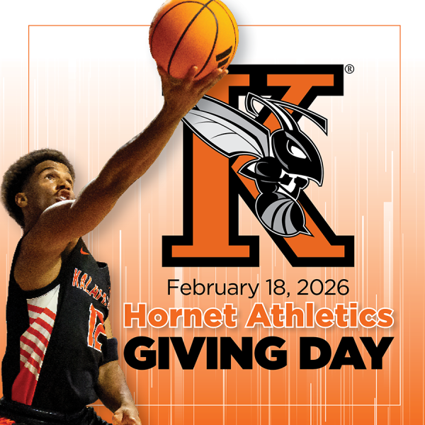 February 18, 2026 Hornet Athletics Giving Day Male student-athlete with basketball