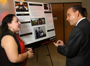 Kalamazoo College junior Karina Duarte and President Jorge Gonzalez