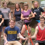 ngage Community Course Creators and members of the capstone course "Engaged Community Membership" included (l-r): front row--Dan Kilburn and Alex Armstrong; back row--Jensen Sprowl, Marissa Rossman, Kiran Cunningham, Sara Haverkamp, Kami Cross, and Nicole Allman. Not pictured are Chris Cain and Ellen Conner. Cunningham is a member of the Class of 1983. Everyone else is a member of the Class of 2013.