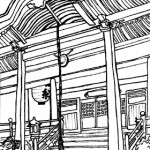 rontTempleFlat An illustration by Elayna Snyder ''''''''09 for a proposed upcoming book, Temple by Temple, which will based on her second bicycle pilgrimmage in Shikoko, Japan