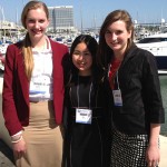 xpBioMeeting1 K student researcher/presenters at the 2014 Experimental Biology Meeting included (l-r): Amanda Bolles, Rina Fujiwara, and Virginia Greenberger. Not pictured is Michael Korn.