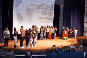 Global Prize finalists on stage