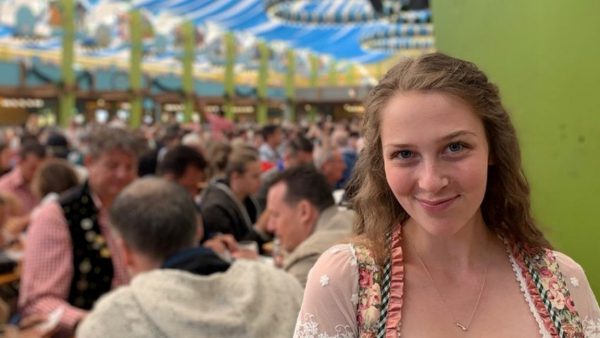 Study abroad student attending a festival in Germany