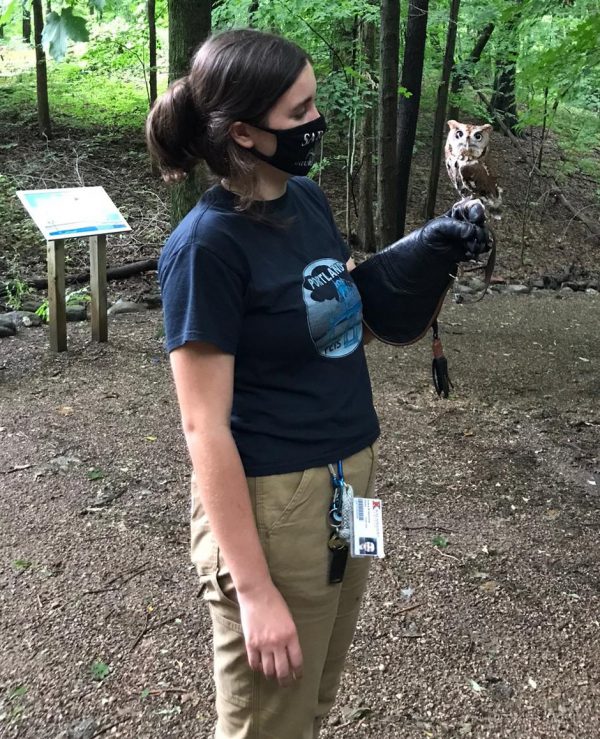 Women in Science Grace Hancock Holding and Owl