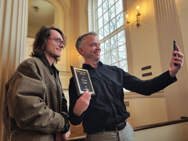 Chris Ludwa and a student at Founders Day