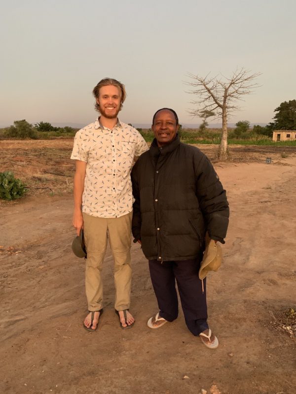 Sam Meyer and Father Evarist Thadei Mngulu in Tanzania for water irrigation project