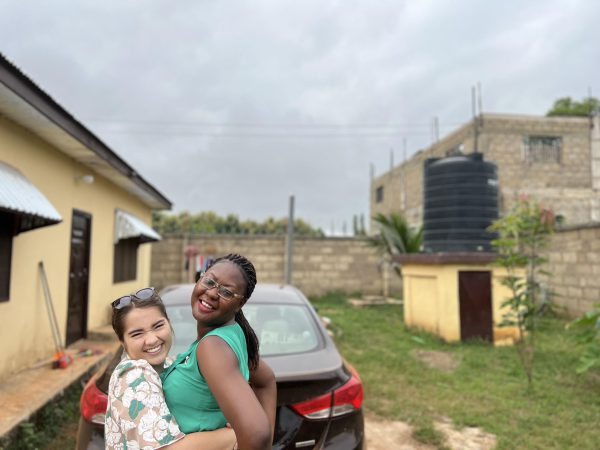 Rachel Kramer hugging Blessing Ankrah