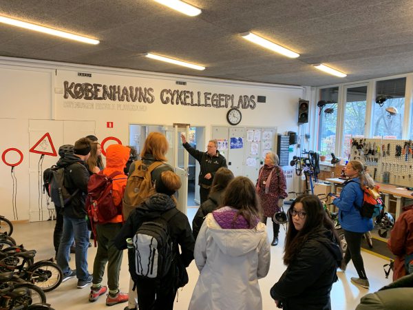 Students from the Wheels of Change seminar visit Copenhagen, Denmark.