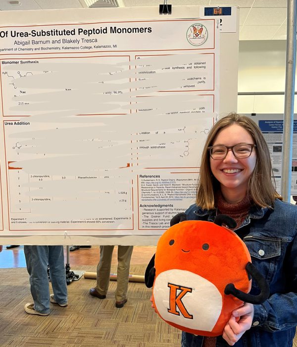 Abby Barnum '23 with Bippy at her poster presentation