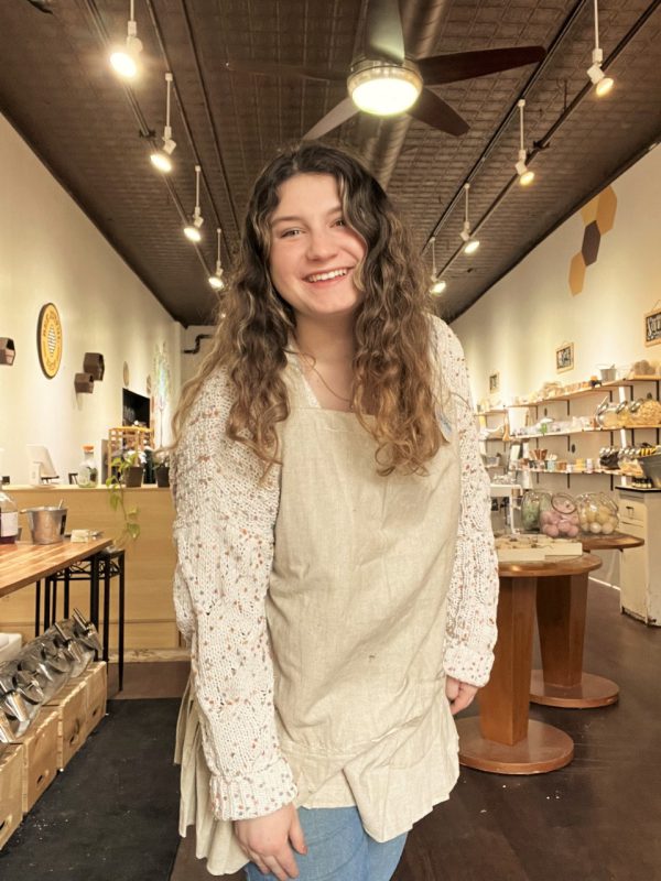 Sustainability SIP writer Lauren Crossman at Bee Joyful Shop