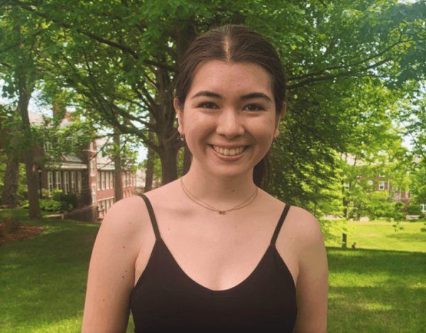 Fulbright U.S. Student Program selectee Kanase Matsuzaki on the Quad at Kalamazoo College