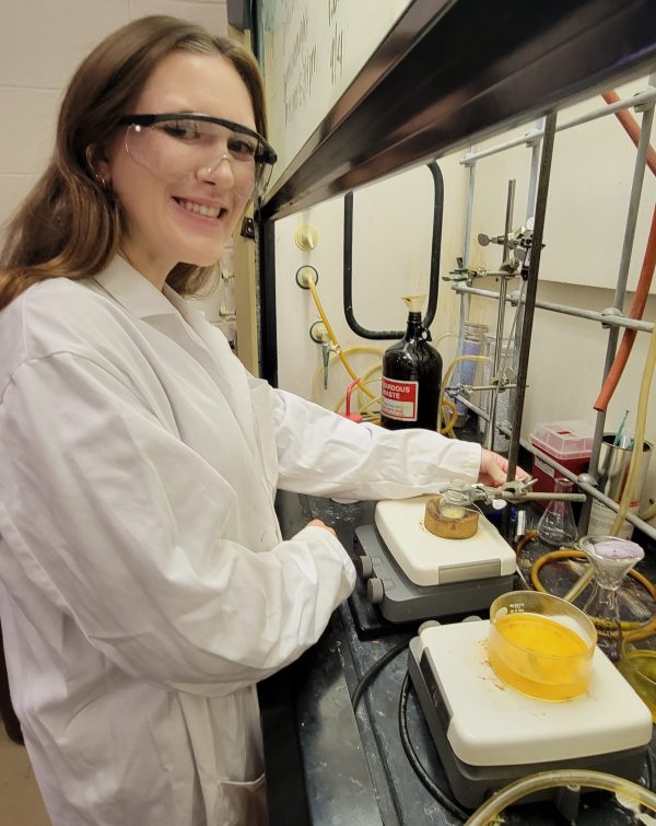 Erin Somsel researching Chagas disease in the lab