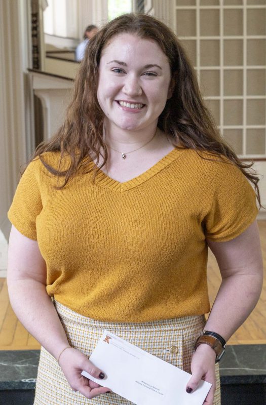 Student receives an award at Stetson Chapel