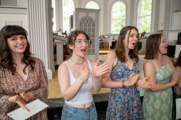 Students supporting each other at the Senior Awards
