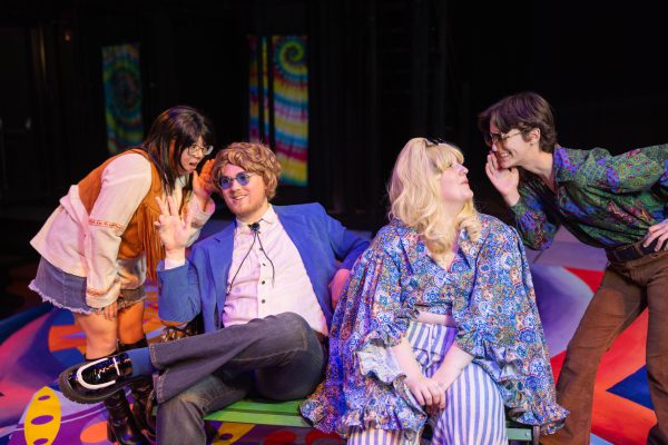 Four cast members of Shakespearean comedy Love's Labour's Lost Rehearse at Festival Playhouse