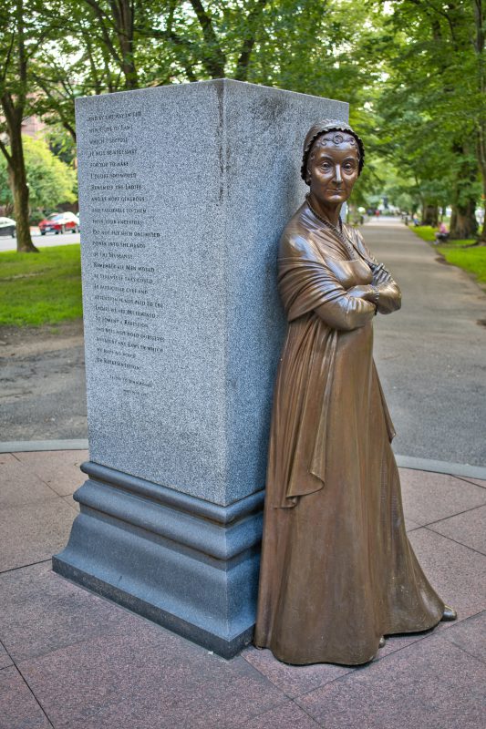 Abigail Adams bronze statue at the Boston Women's Memorial located on the Commonwealth Avenue Mall