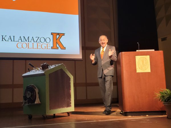 President Jorge G. Gonzalez flips on new light system at Dalton Theatre