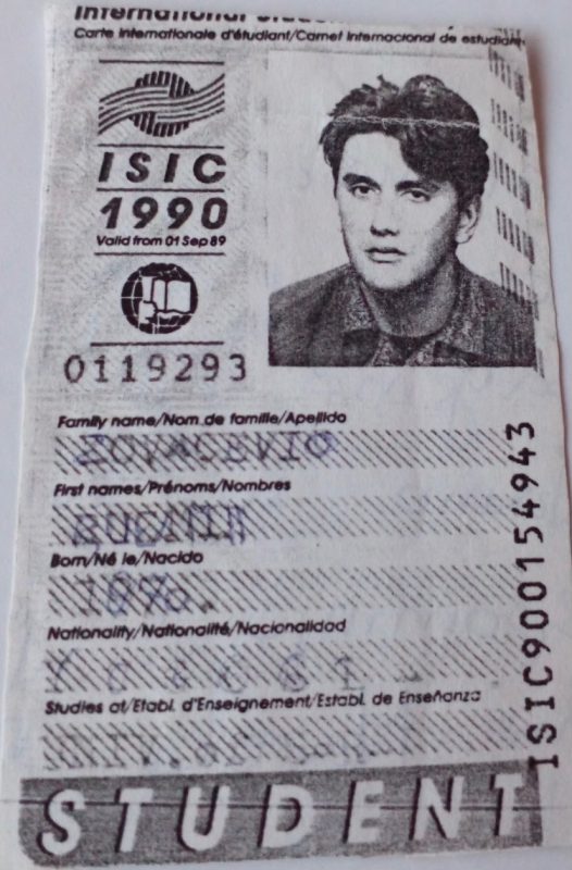 University of Sarajevo student ID belonging to Bosnian War survivor