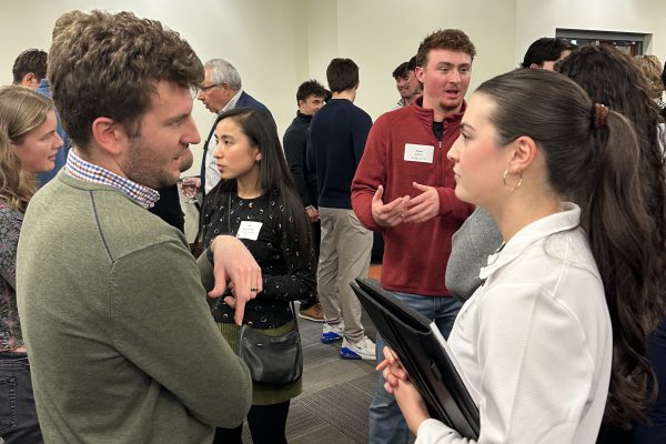 A student-athlete and an alumnus talk