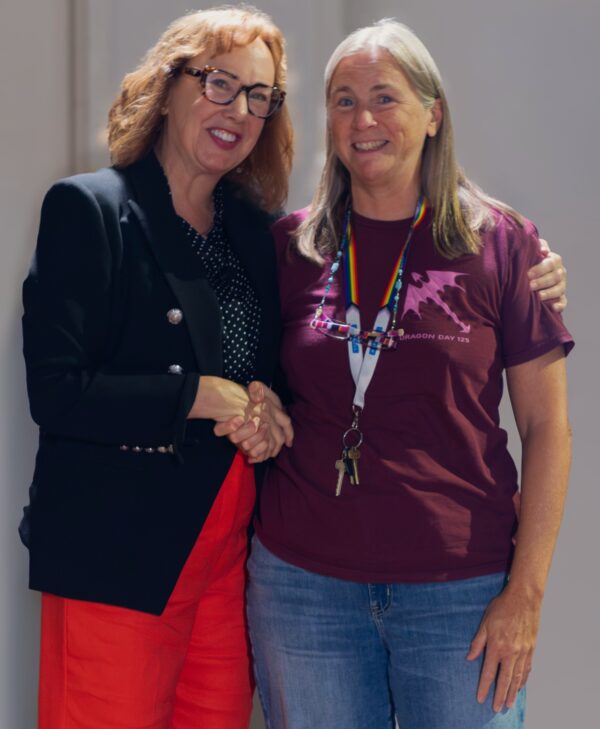 Lucasse Award recipient with President Crowley
