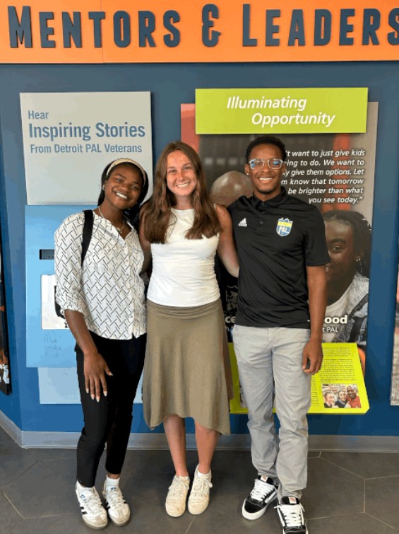 Savannah Chapie (middle) during her Police Athletic League internship.