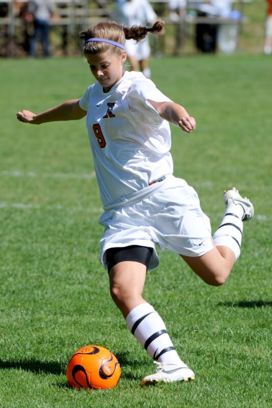 Jackie Short playing soccer