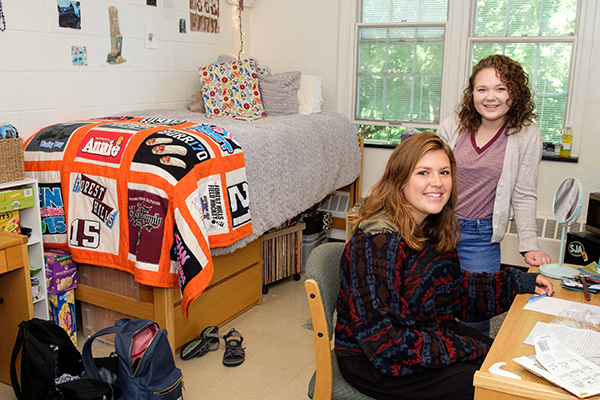 Two first year students in their dorm