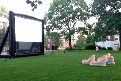 huge inflatable screen on the quad