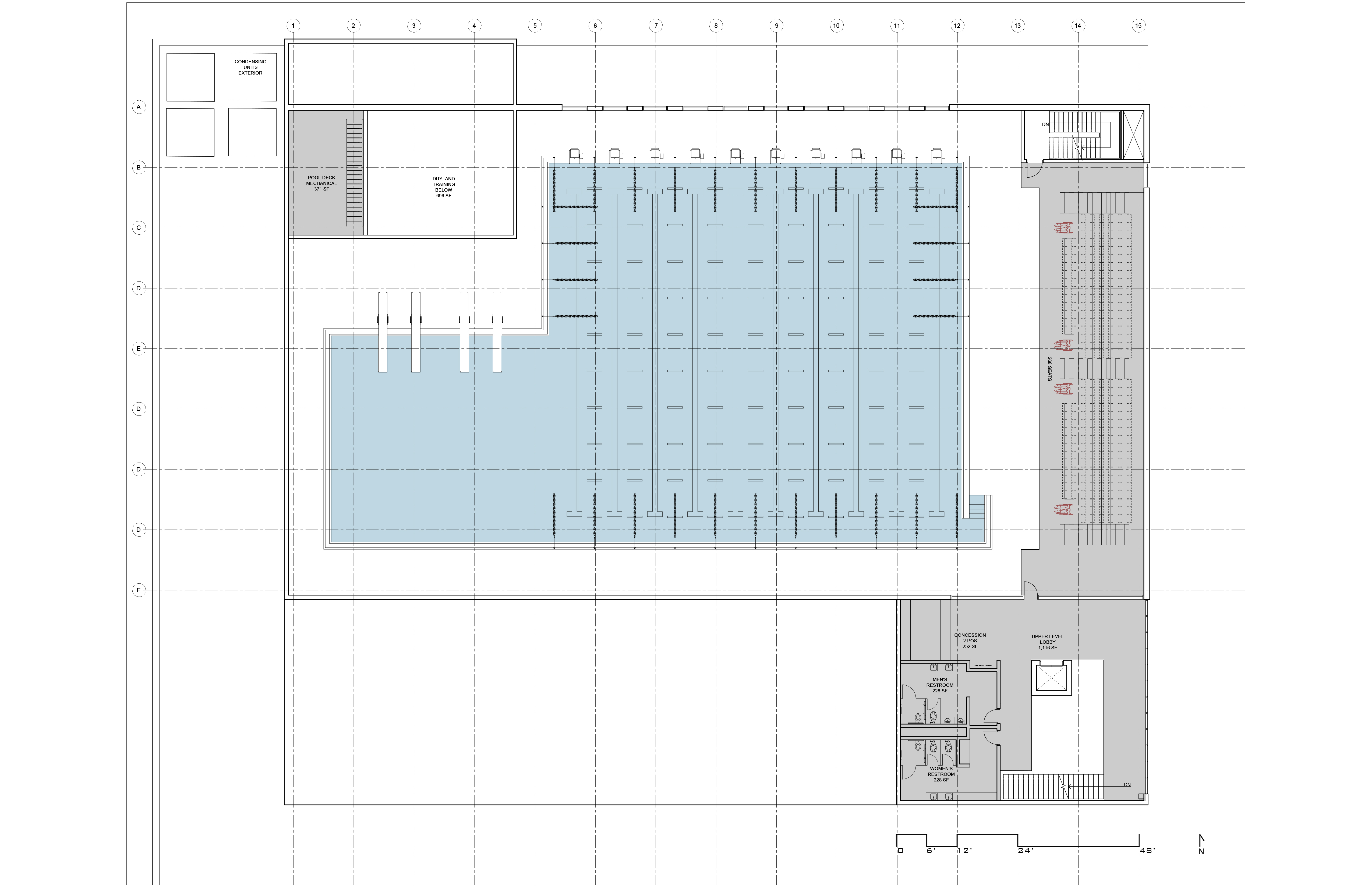 Conceptual floor plan drawing of second floor.