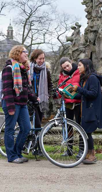 four students in Erlangen, Germany