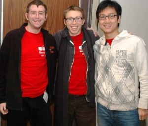 Seniors Kyle Sunden, Lucas Kushner and Fayang Pan at the ACM competition