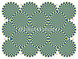 Circles providing an optical illusion of spinning