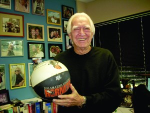 Charles Tucker holding a basketball