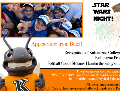 Advertisement for K Night at the Kalamazoo Growlers game