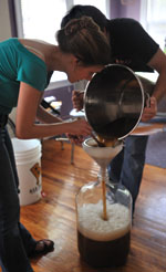 Eeva and Trace during homebrewing student days