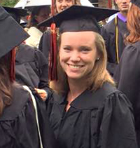 Kalamazoo College alumna Hannah Olsen at graduation