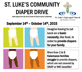 Advertisement for 2015 St. Luke's Community Diaper Drive