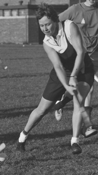 Letitia (Tish) Loveless participates in a field hockey practice