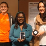 K Computer Science majors Natalie Davenport ’16, Octavia Smith ’18 and Melany Diaz ’16 (l-r) showed local 7th- and 8th-grade girls there''s no magic to learning computer science.