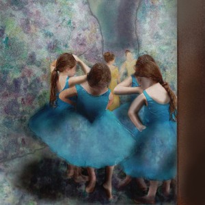 Dancers in Blue photograph resembling Les Danseuses Bleues painting by Edgar Degas