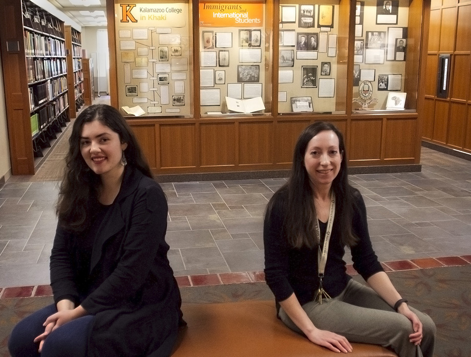 Archivists Shelby Long and Lisa Murphy