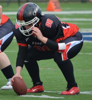 Women's Football Champion Liz Okey at center