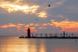 Sunset at Lake Michigan on your college visit