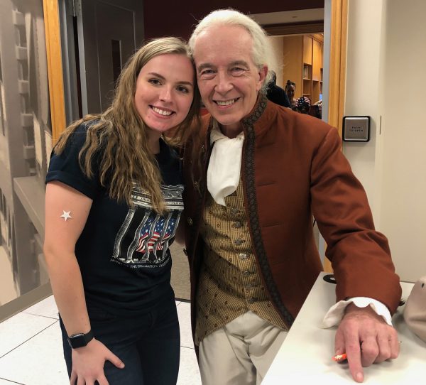 Marie Kohrman with Washington re-enactor at internship