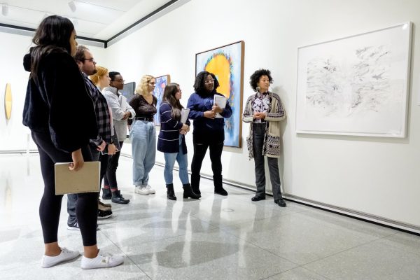 Students Observe Julie Mehretu's Artwork with fari nzinga