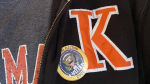 I Voted Sticker on K Votes jacket