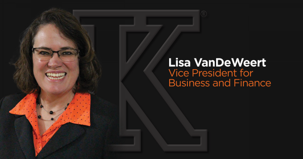Chief Financial Officer: Photo says Lisa VanDeWeert Vice President for Business and Finance